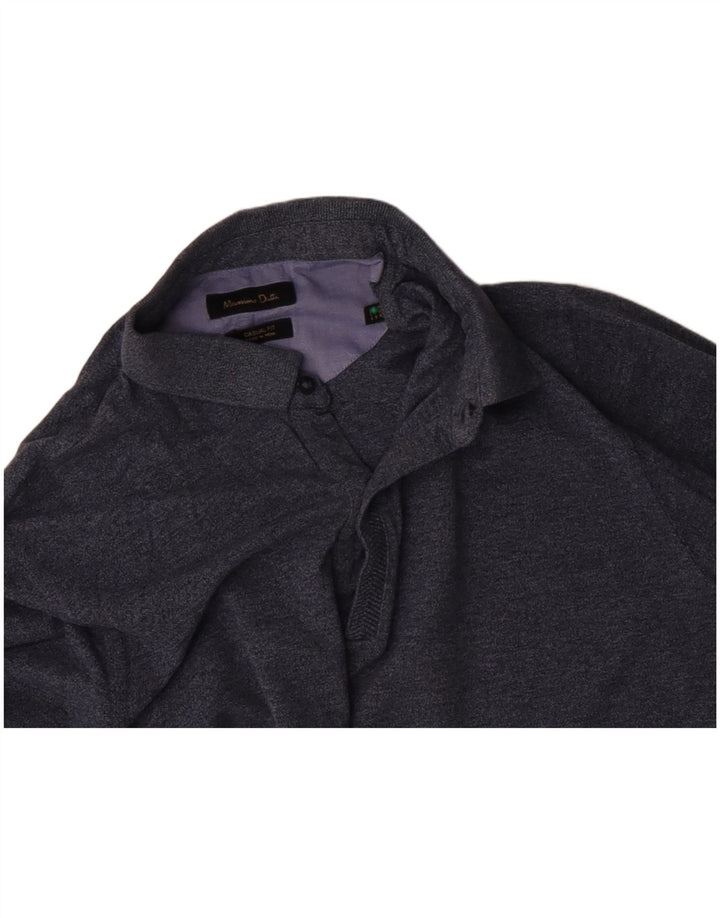 MASSIMO DUTTI Langærmet herre poloshirt mellemgrå