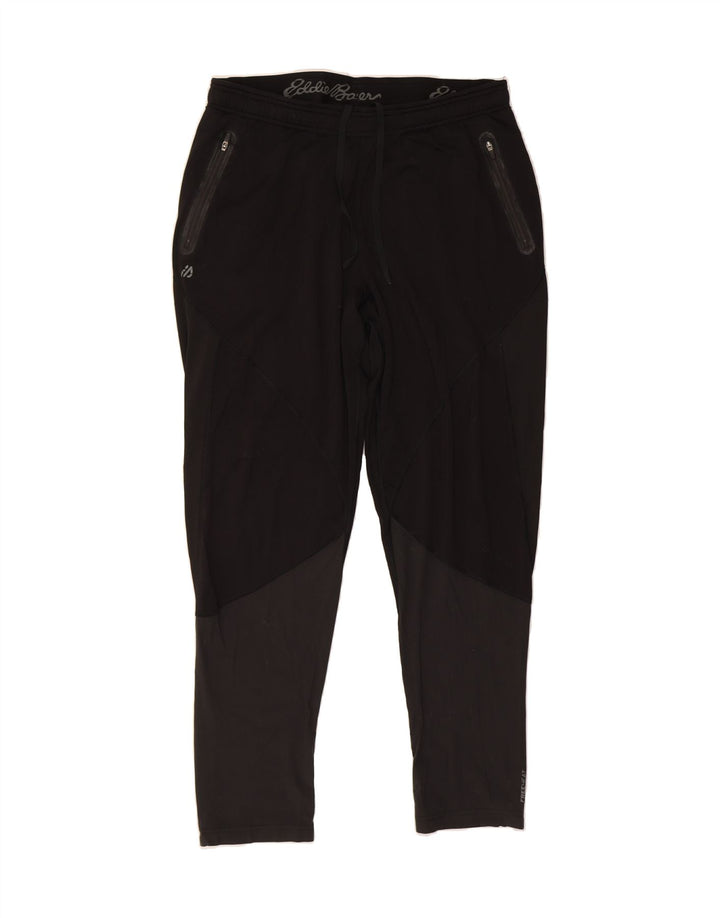 EDDIE BAUER Mens Tracksuit Trousers Medium  Black Colourblock Polyester Vintage Eddie Bauer and Second-Hand Eddie Bauer from Messina Hembry 