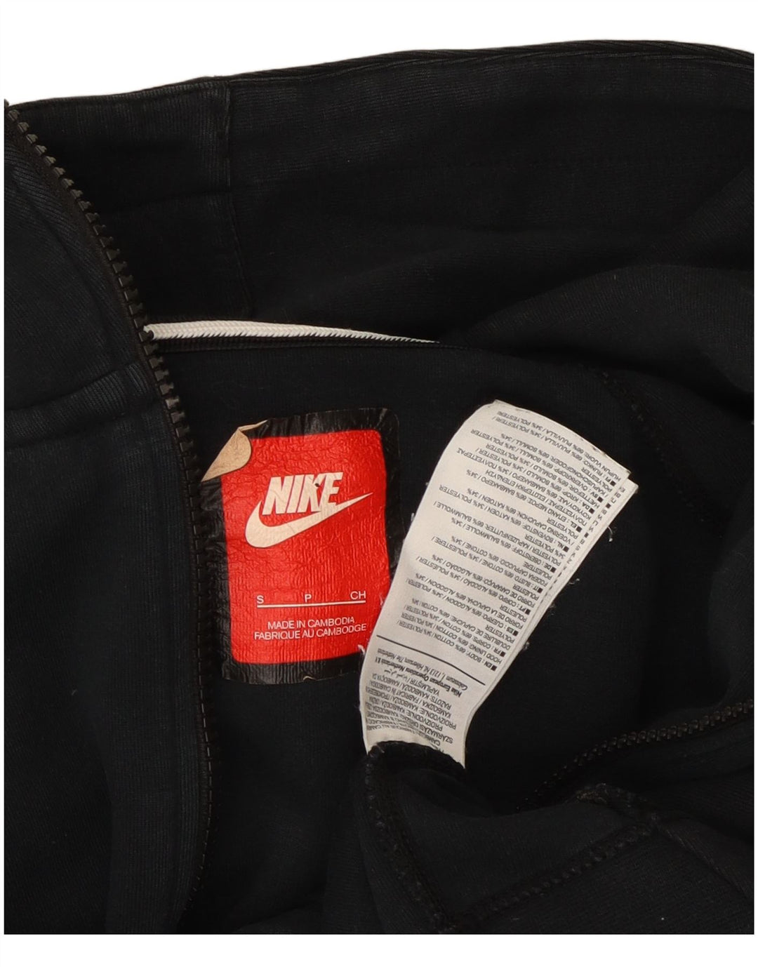Nike Dame Oversized Hættetrøje Sweater UK 10 Lille Sort Bomuld