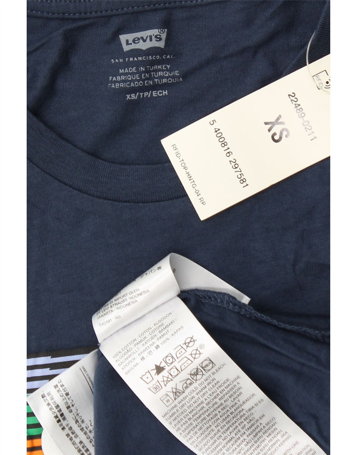 Levi's Herre grafisk T-shirt Top XS Marineblå Bomuld