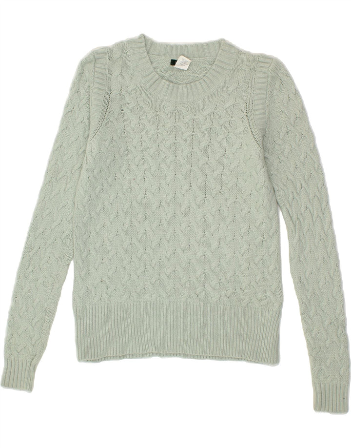 J. CREW Womens Crew Neck Jumper Sweater UK 10 Small Green Viscose Vintage J. Crew and Second-Hand J. Crew from Messina Hembry 