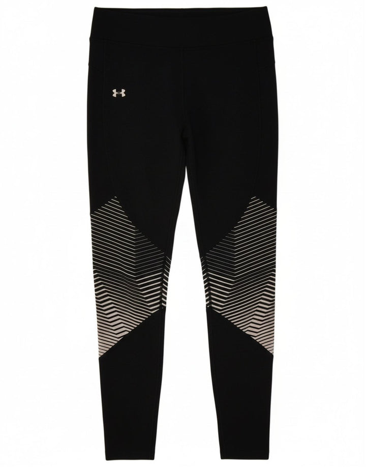 Under Armour Womens Leggings UK 12 Medium Black Geometric