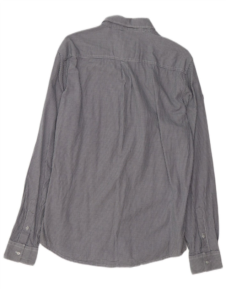 SUPERDRY Herre Regular Fit skjorte Stor marineblå Houndstooth bomuld