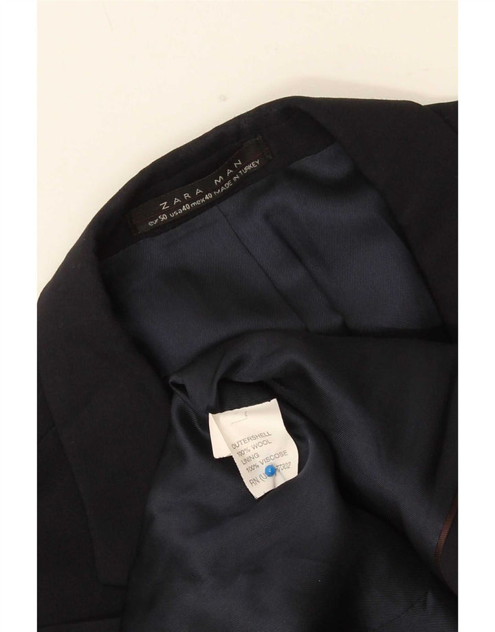 Zara Herre 2-knaps blazerjakke str. 50 Medium Sort Uld