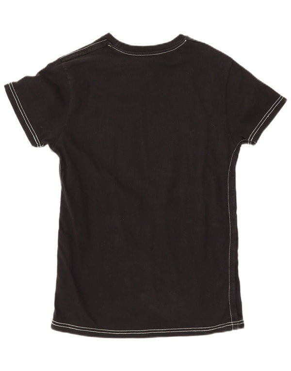Levi's Dame Grafisk T-Shirt Top UK 12 Medium Sort Bomuld