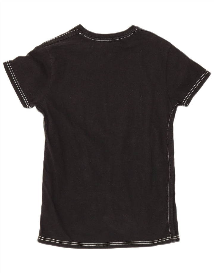 Levi's Dame Grafisk T-Shirt Top UK 12 Medium Sort Bomuld