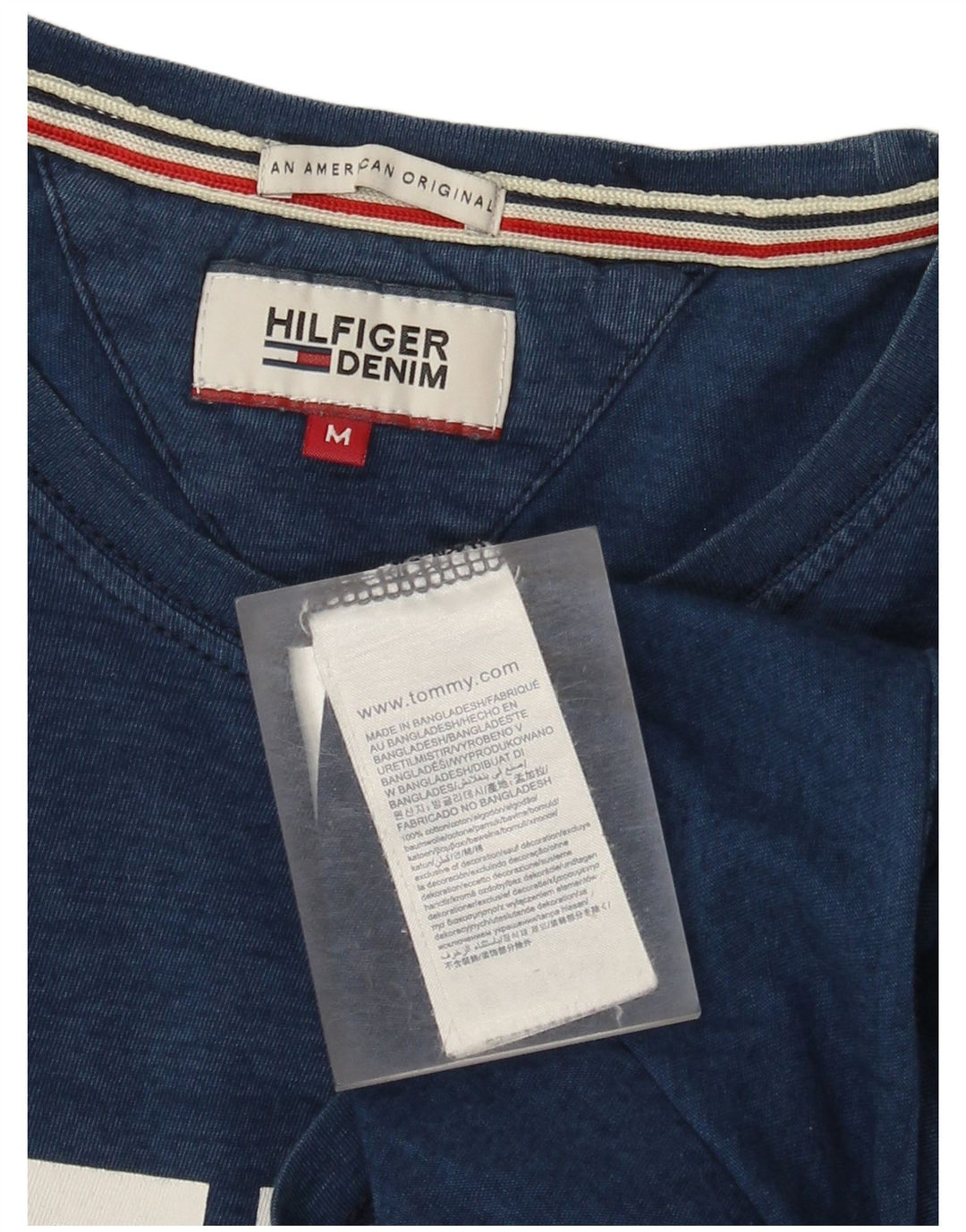 Tommy Hilfiger Herre grafisk T-shirt Top Medium Navyblå Bomuld