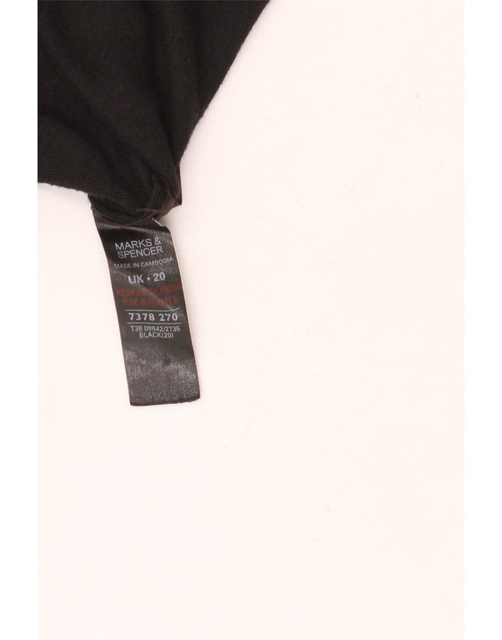Marks & Spencer Dame Longline Åben Cardigan Sweater UK 20 2XL Sort