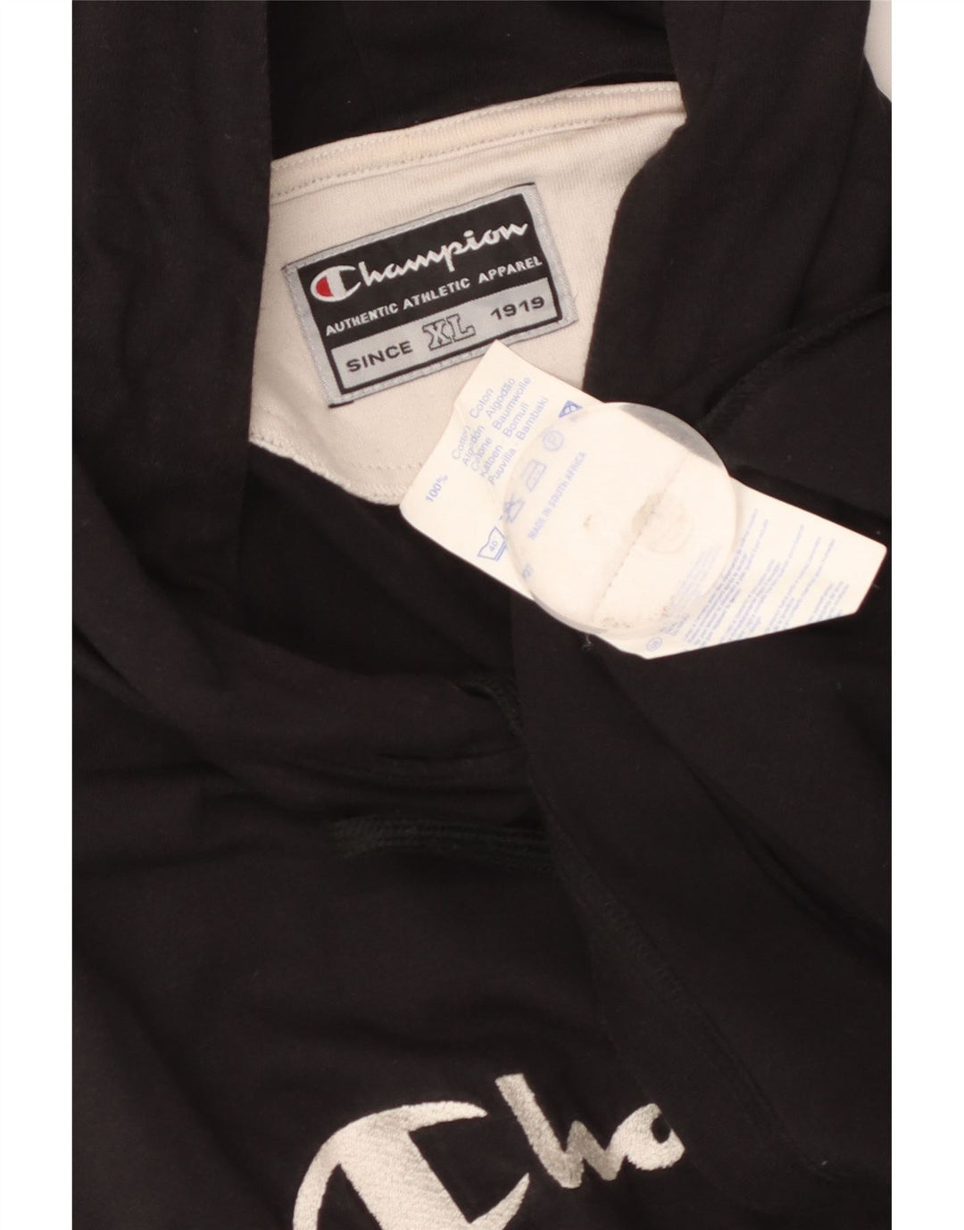 Champion Herre Hætte Grafisk Vest Top XL Sort Bomuld