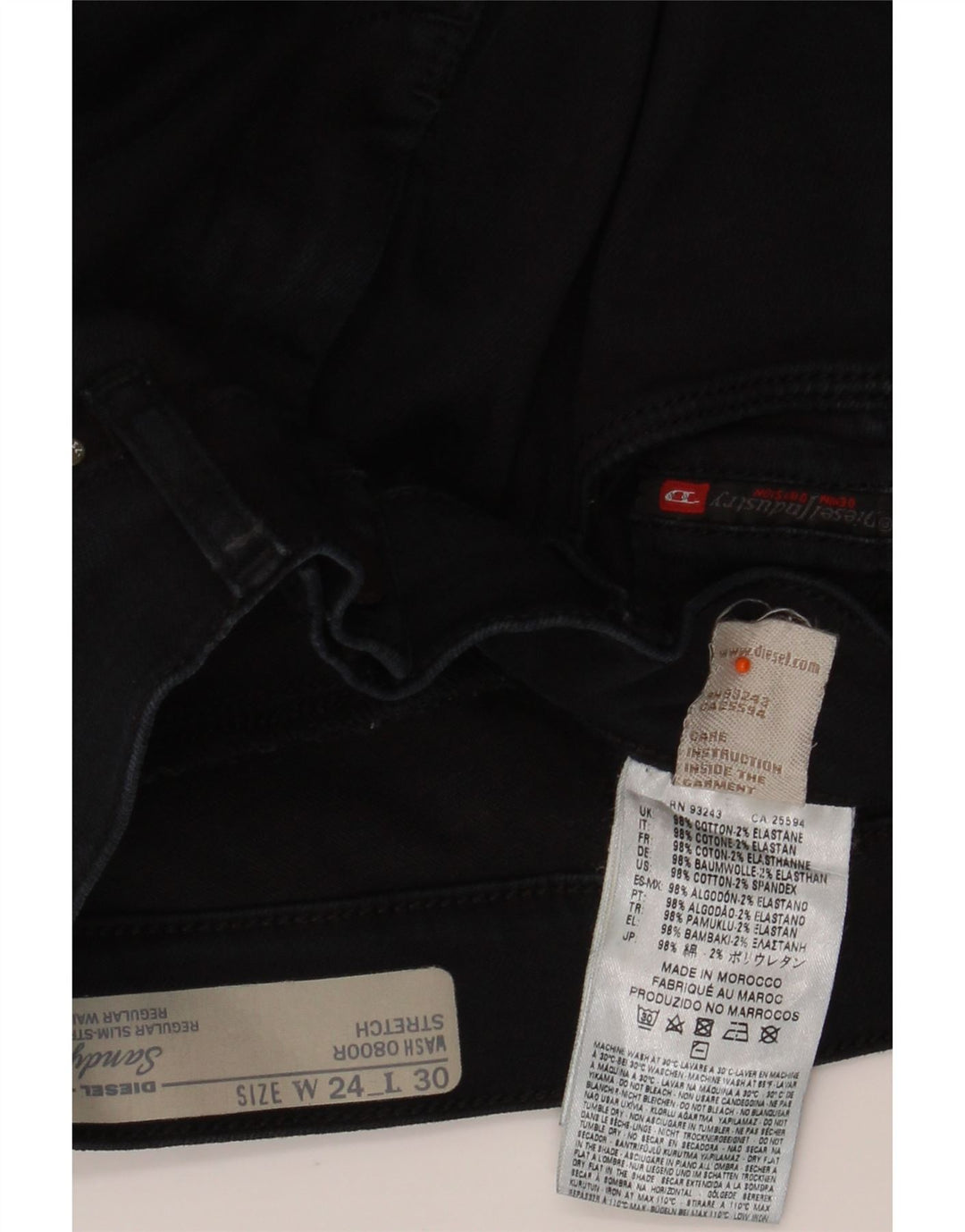 DIESEL Dame Sandy Regular Slim Fit Straight Jeans W24 L30 Navy Blue