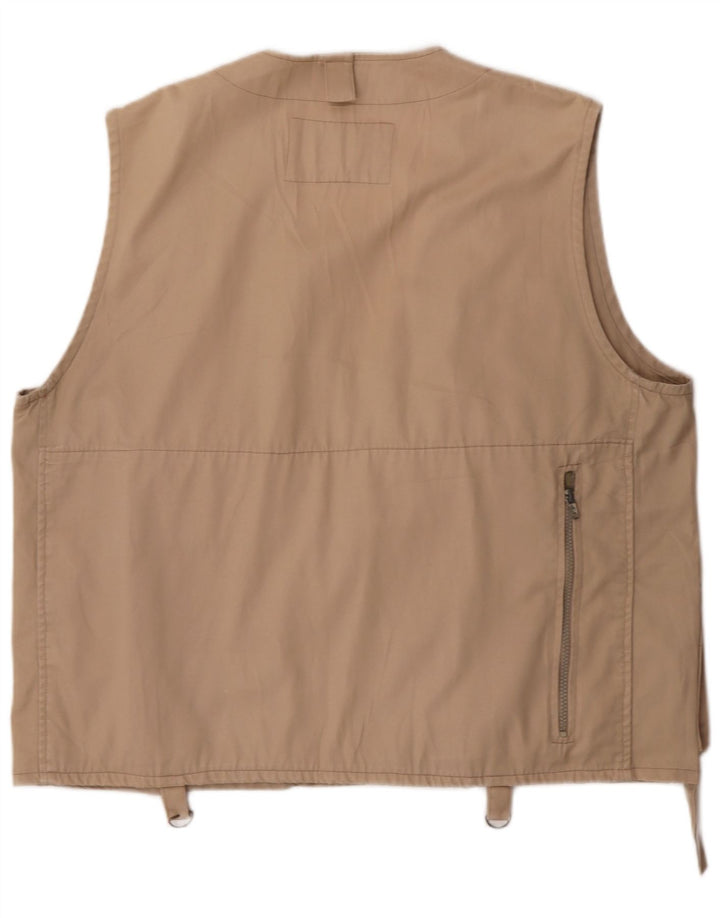 Vintage Herre Utility Gilet UK 42 XL Beige