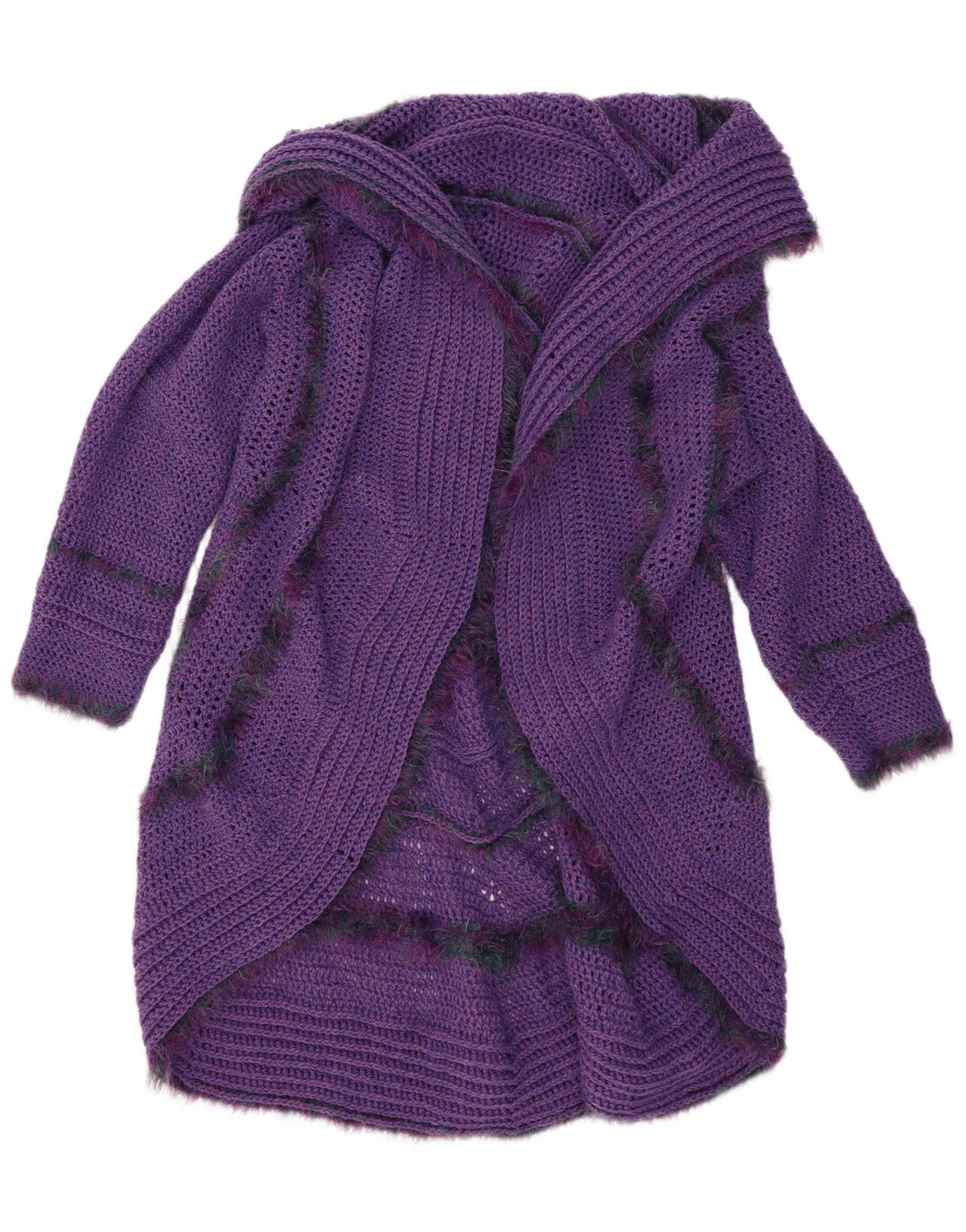 Vintage Dame Longline Open Cardigan Sweater One Size Lilla