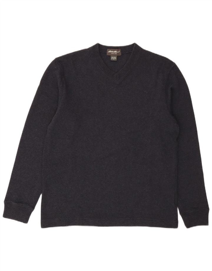 Eddie Bauer Herre V-hals sweater lille marineblå bomuld