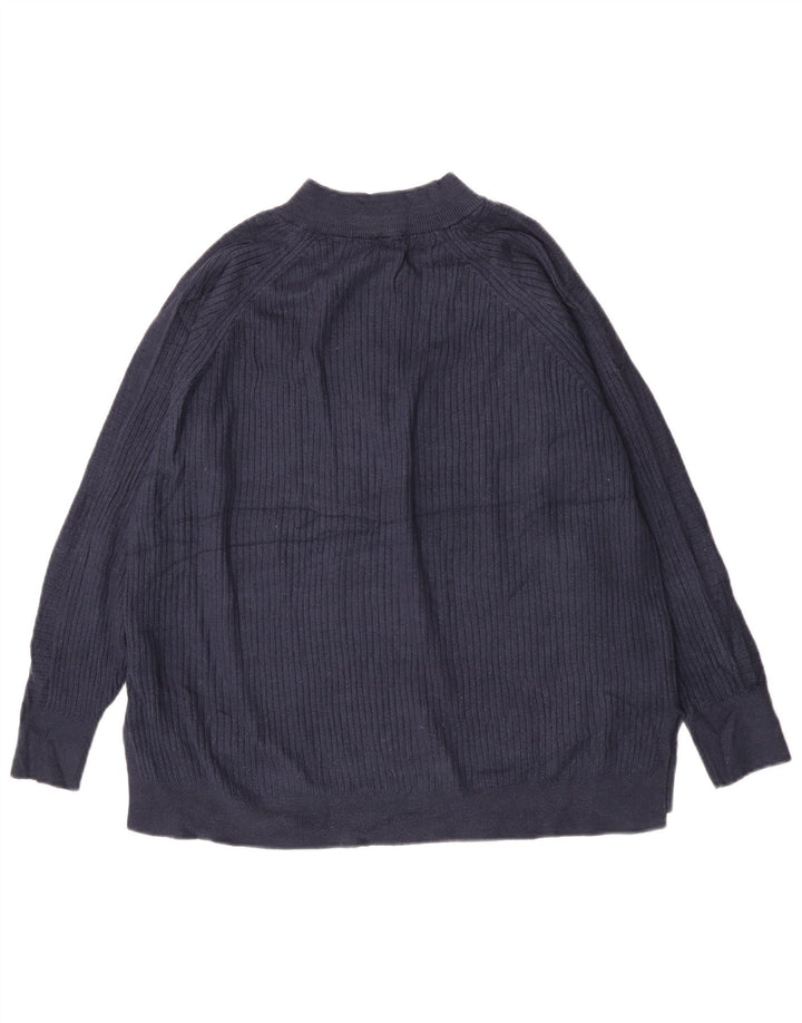Marks & Spencer Dame sweater med lynlås-hals UK 16 Large Navy Blue