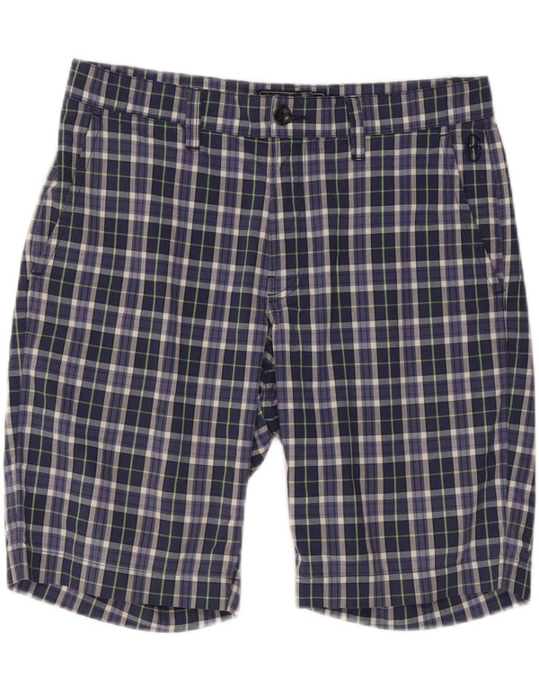Conte of Florence Chino Shorts til mænd IT 48 Medium W32 Navy Blue Check