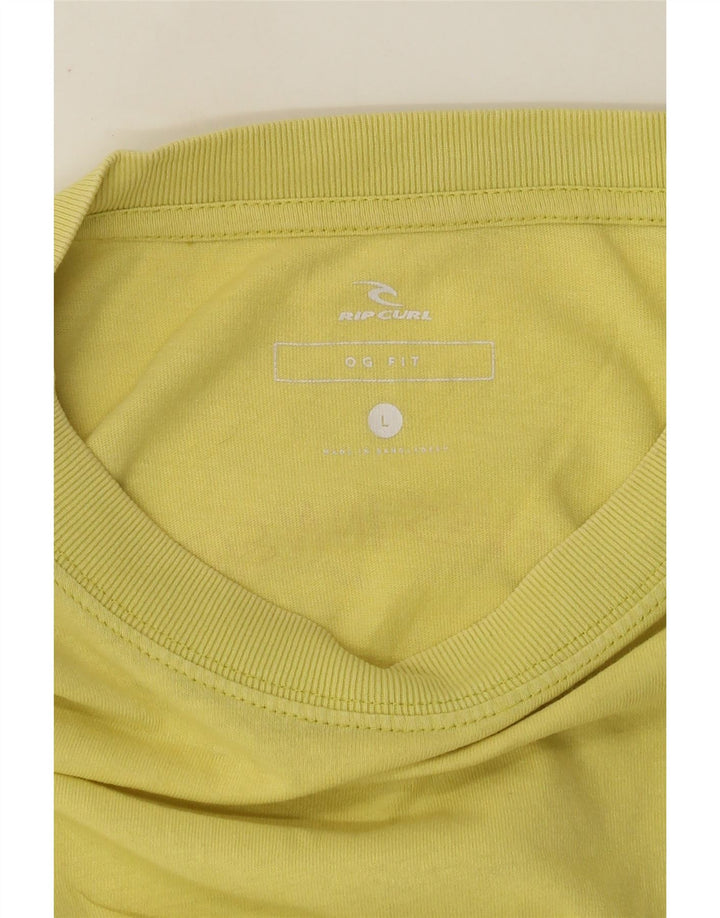 Rip Curl Herre Grafisk T-Shirt Top Stor Gul