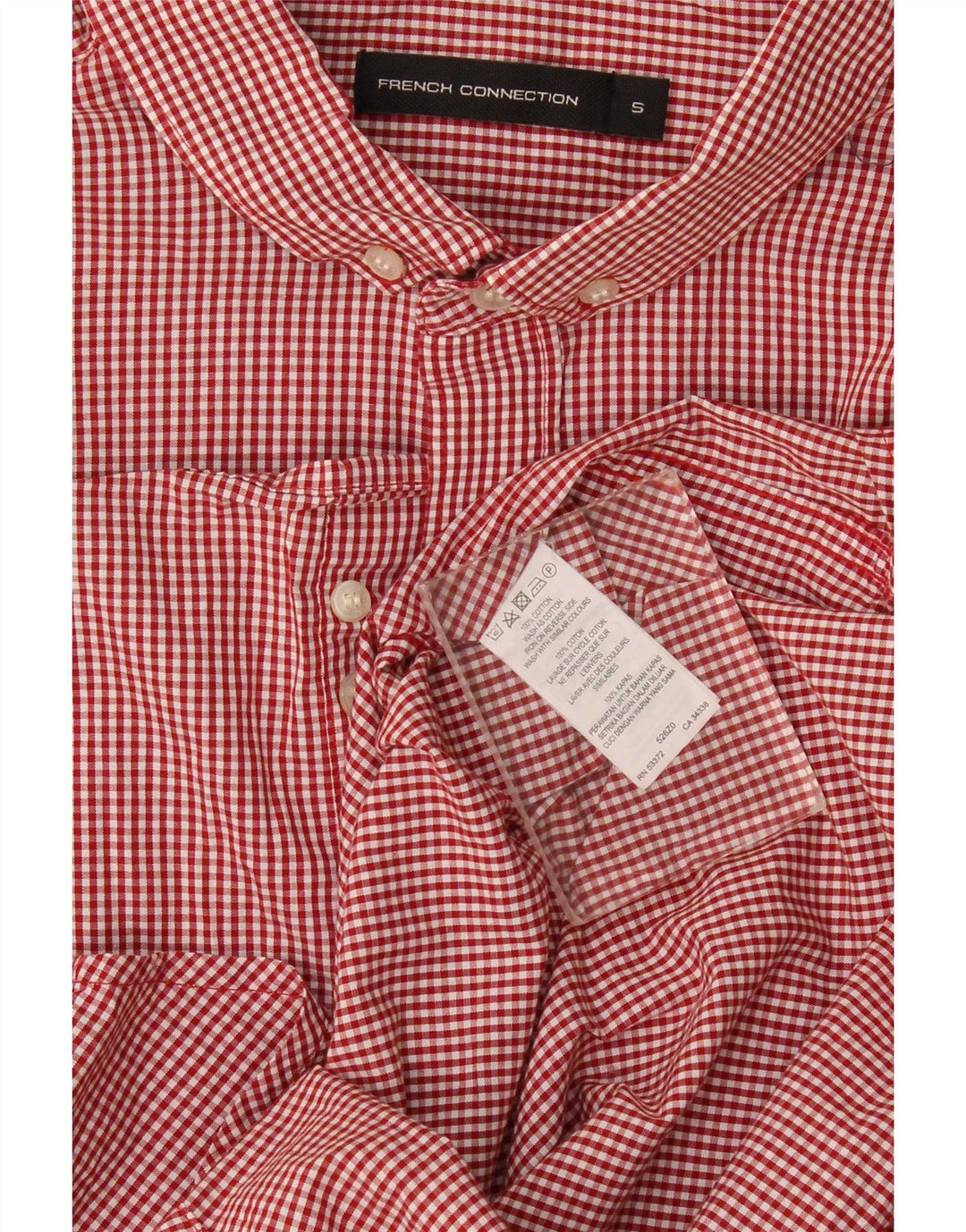 French Connection Herreskjorte Lille rød Gingham Bomuld
