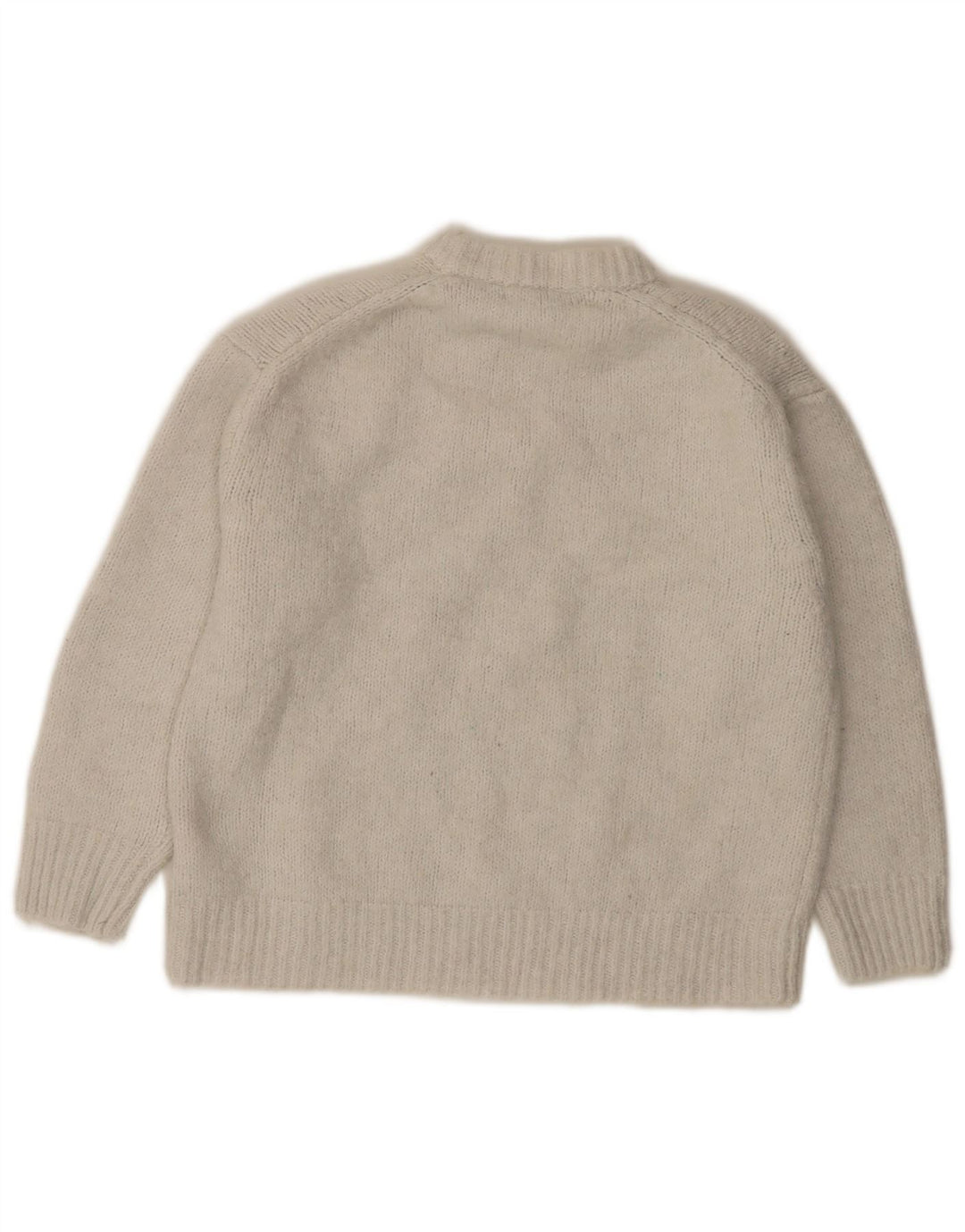 Zara dametrøje 3/4 ærmer oversize sweater med rund hals DK 10 Small White
