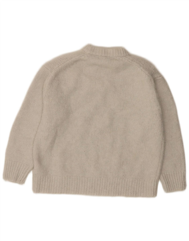 Zara dametrøje 3/4 ærmer oversize sweater med rund hals DK 10 Small White