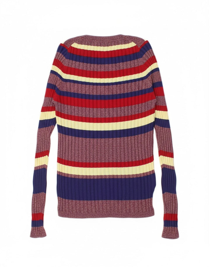 PEPE JEANS Womens Boat Neck Jumper Sweater UK 8 Small Multicoloured