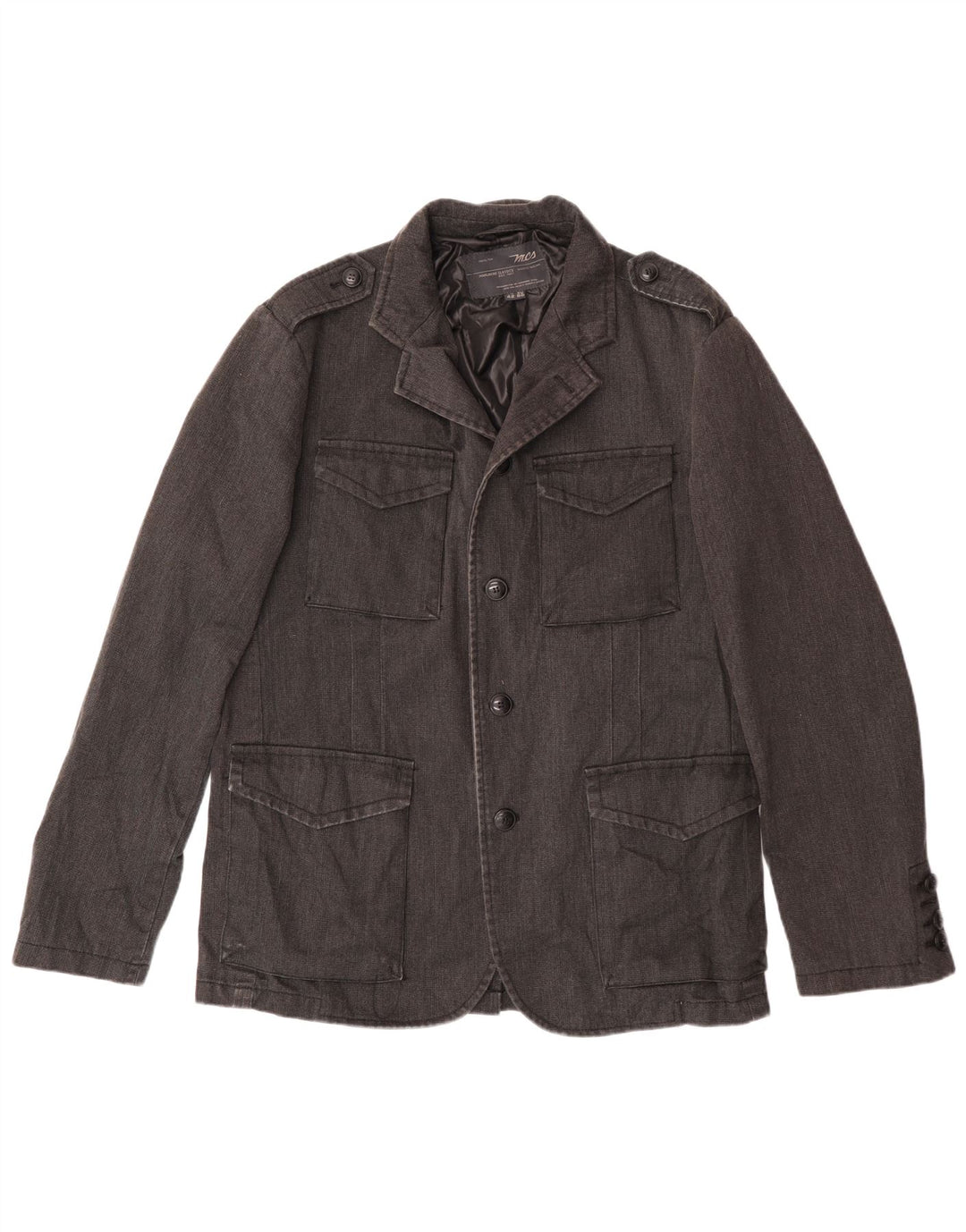 Marlboro Classics Herre Utility Jacket EU 50 Large Black Cotton