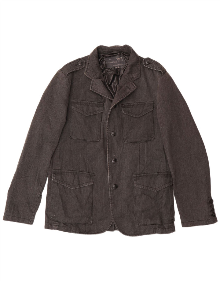 Marlboro Classics Herre Utility Jacket EU 50 Large Black Cotton