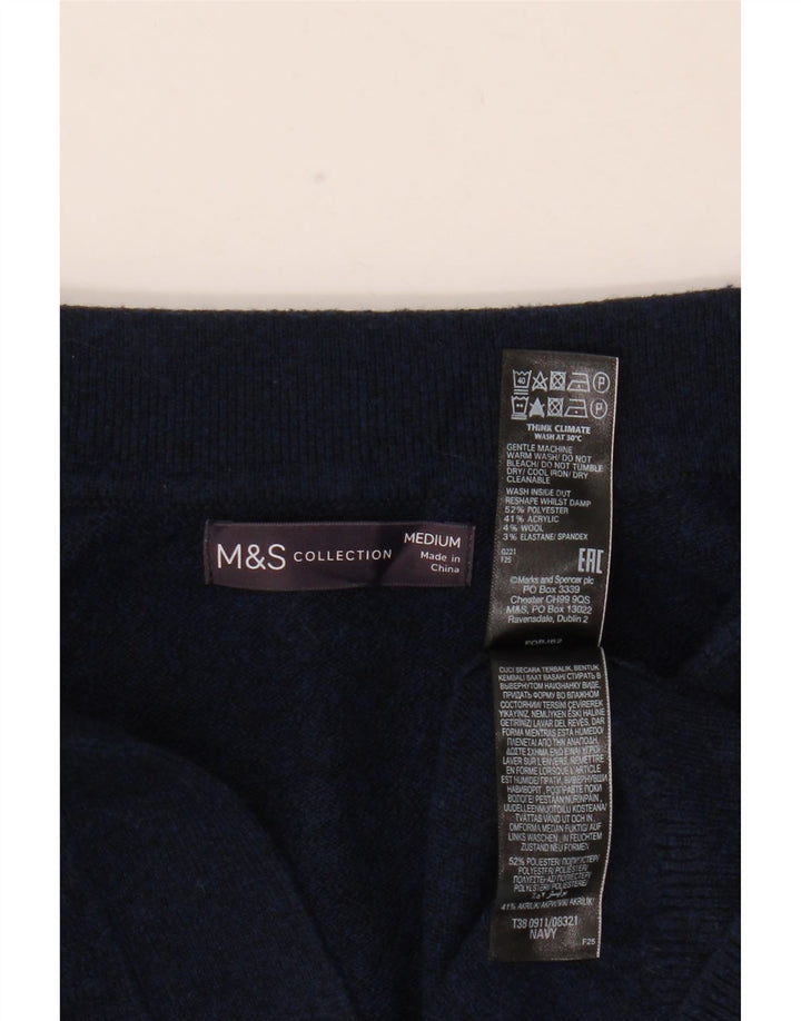 Marks & Spencer Dame Polo Neck Jumper Sweater UK 14 Medium Navy Blue
