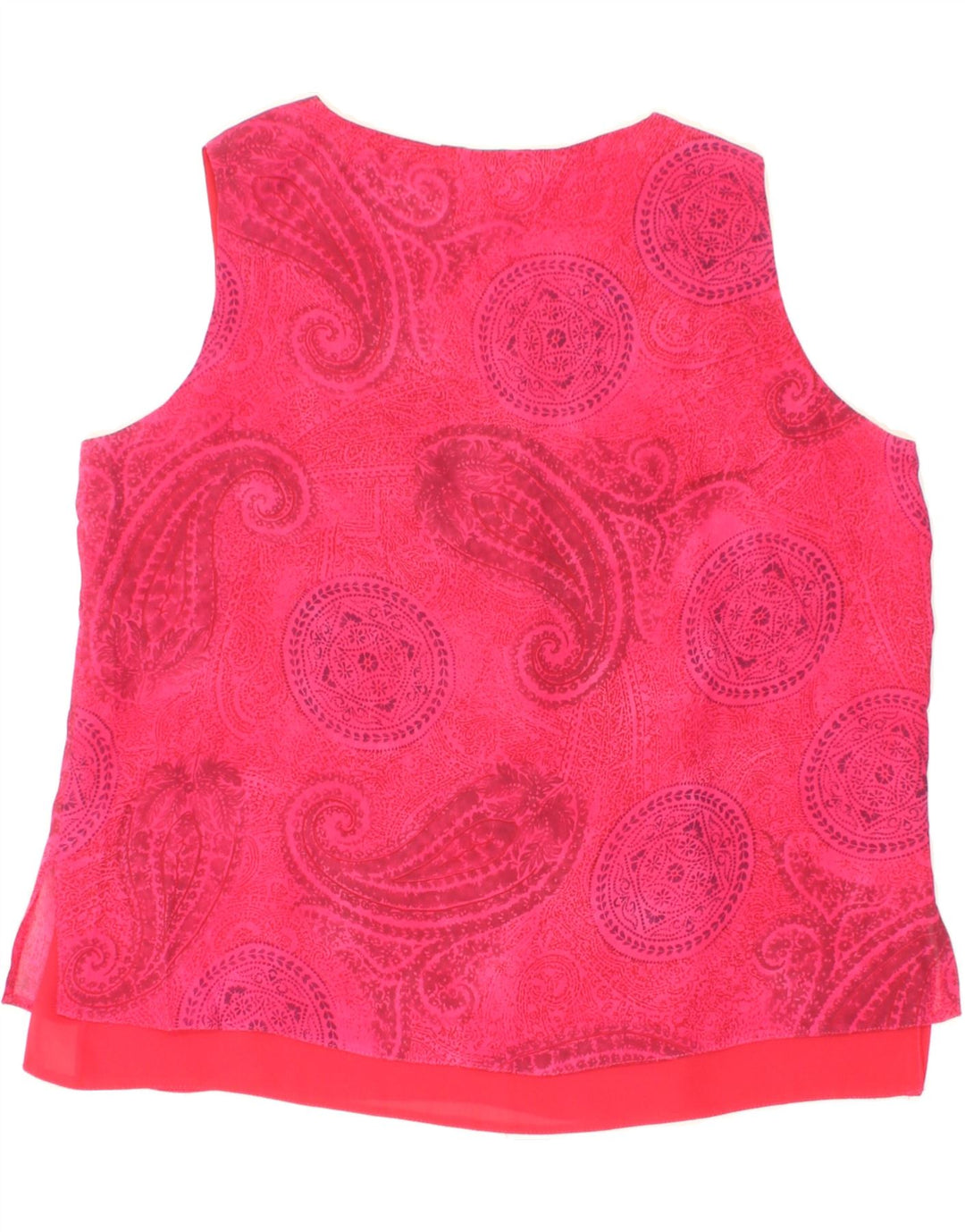 ST. BERNARD Womens Vest Top UK 16 Large Pink Paisley Polyester Vintage St. Bernard and Second-Hand St. Bernard from Messina Hembry 