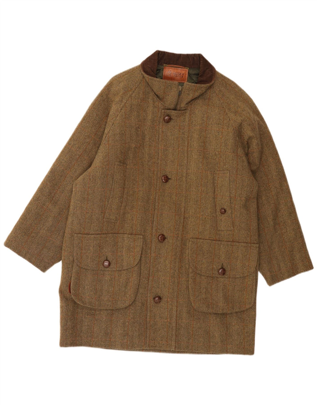 HUSKY Overfrakke til mænd IT 48 Mellembrun sildeben