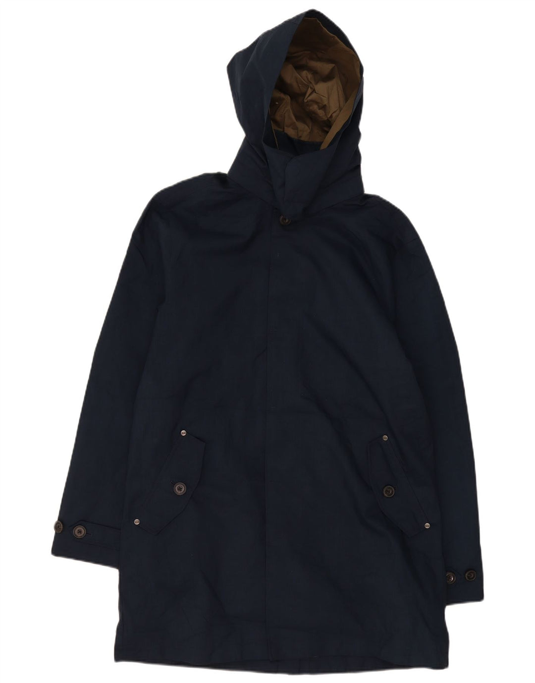 Timberland Herre Hooded Parka Jacket UK 40 Large Navy Blue Polyester