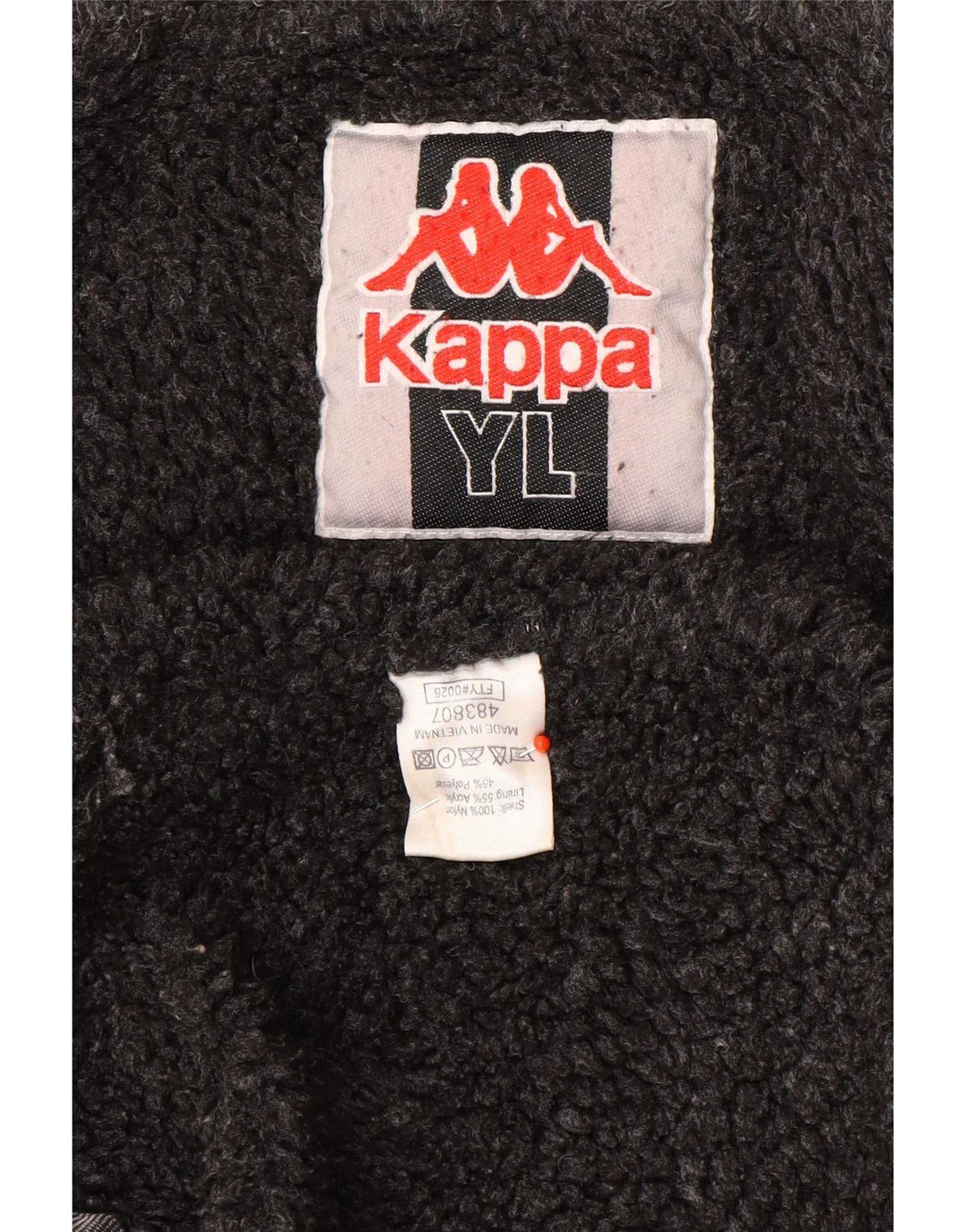Kappa Boys Hooded Windbreaker Coat 14-15 år Stor Grå Akryl