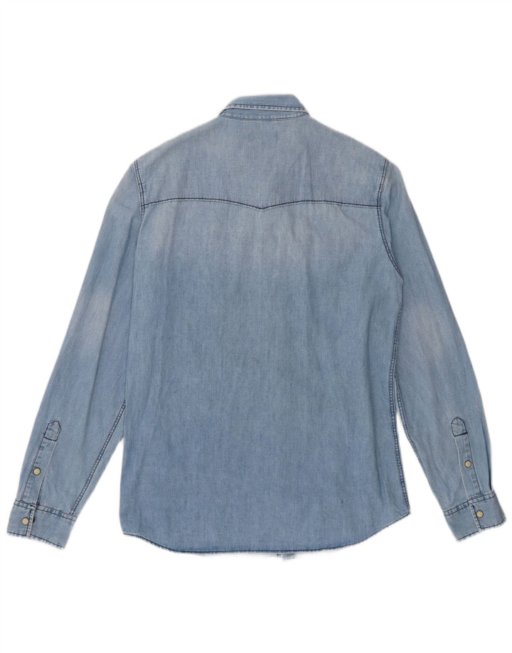 Jack & Jones Denimskjorte til mænd mellemblå bomuld