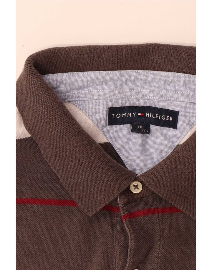 Tommy Hilfiger Herre Polo Shirt 2XL Gråstribet
