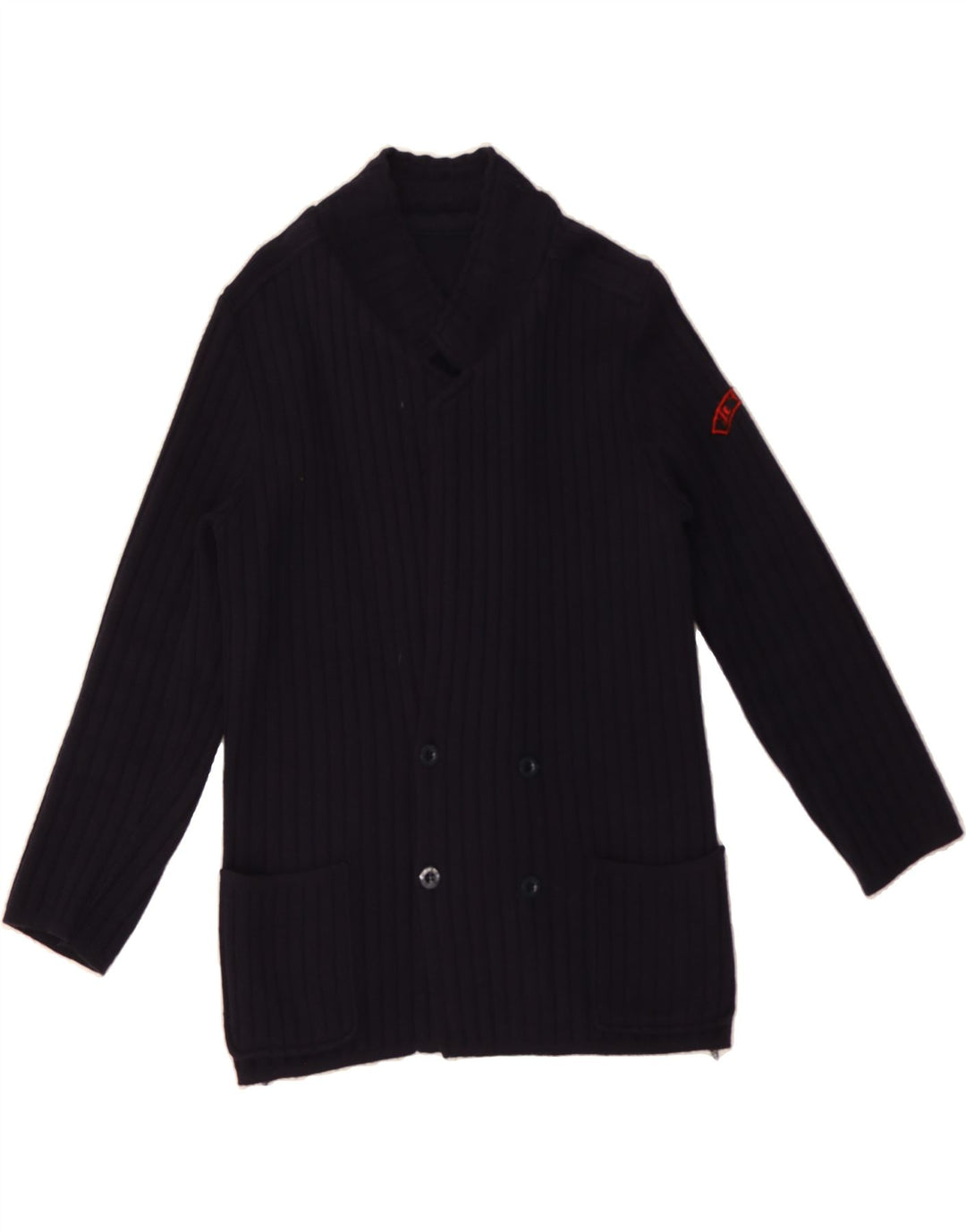 VINTAGE Mens Cardigan Sweater Small Navy Blue Vintage Vintage and Second-Hand Vintage from Messina Hembry 