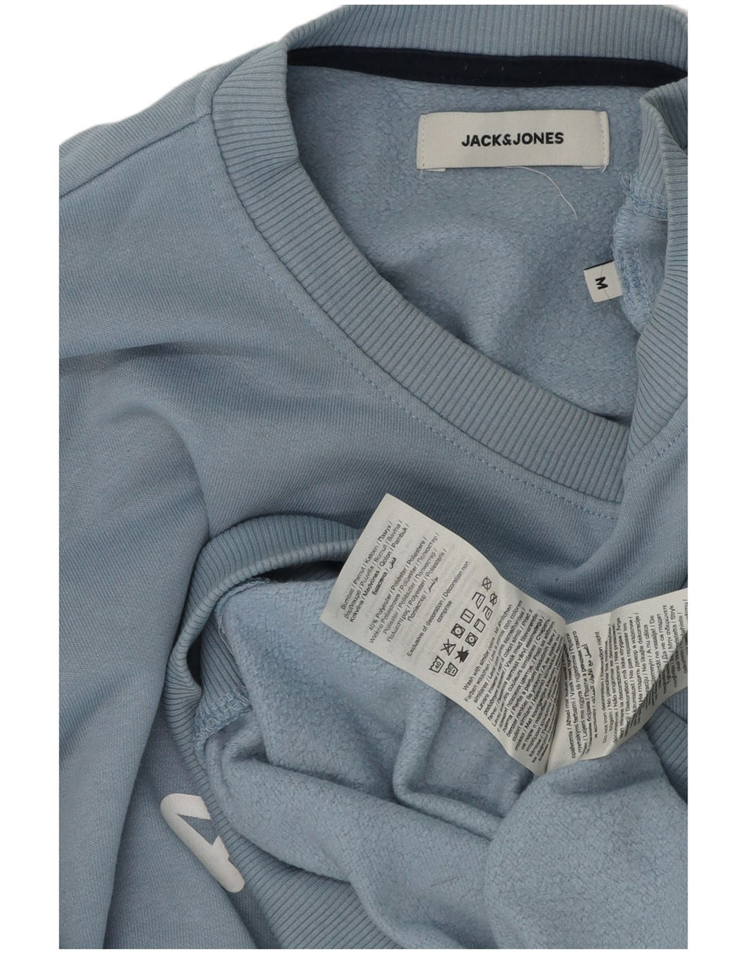 Jack & Jones grafisk sweatshirt til mænd mellemblå bomuld