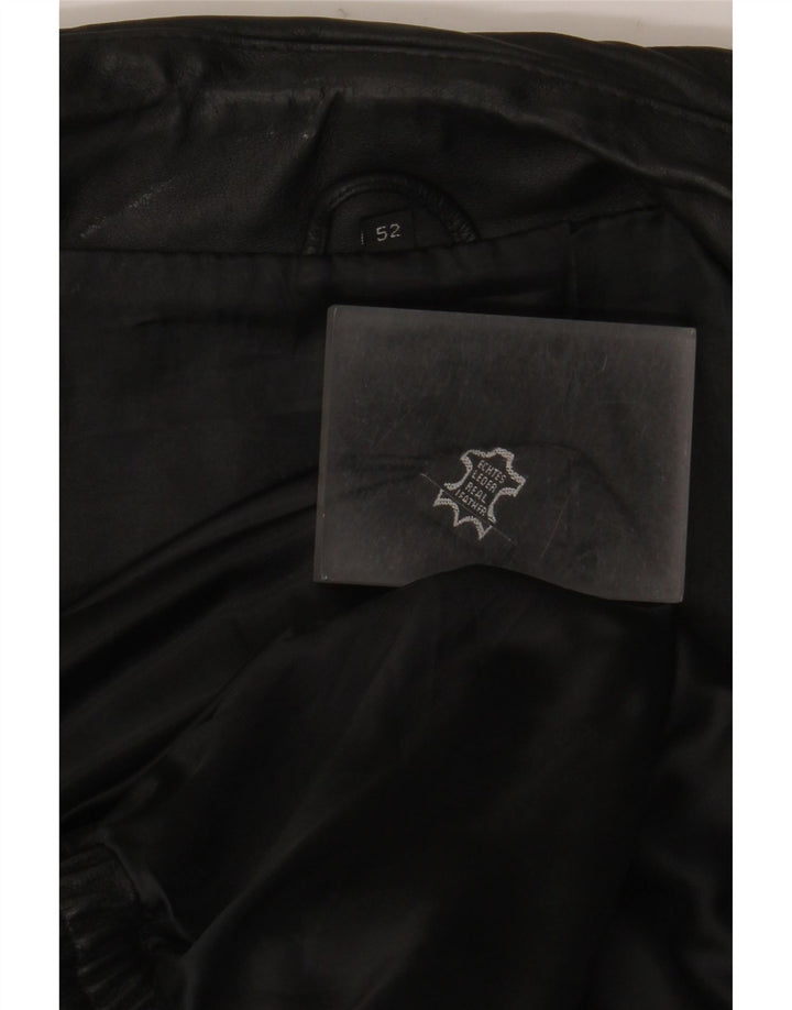 Vintage herre læder Gilet IT 52 XL sort læder