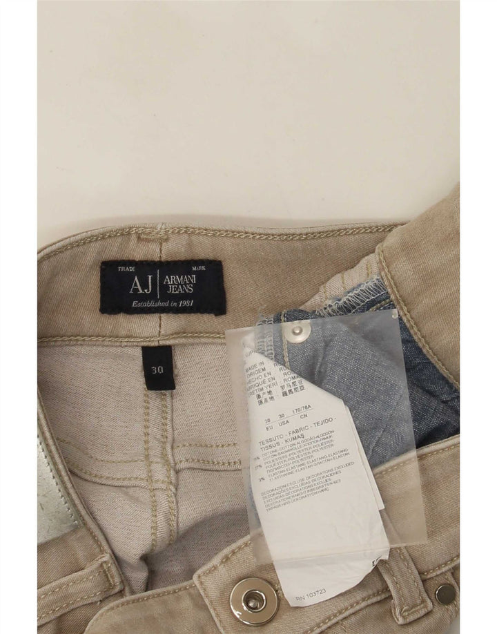 Armani Dame Slim Jeans W30 L28 Beige Bomuld