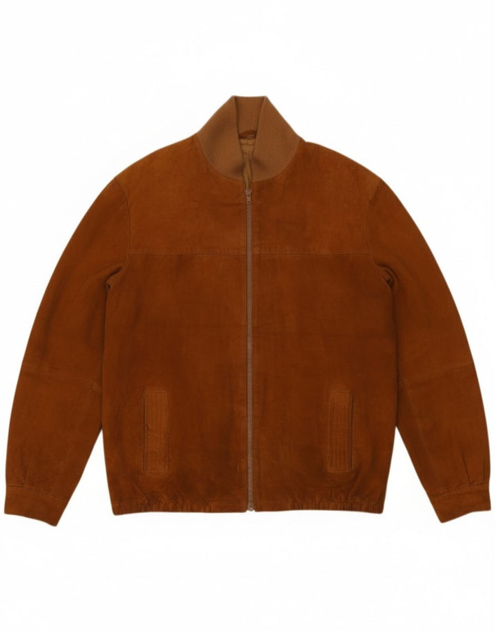 Vintage herre ruskind bomberjakke IT 52 XL Beige