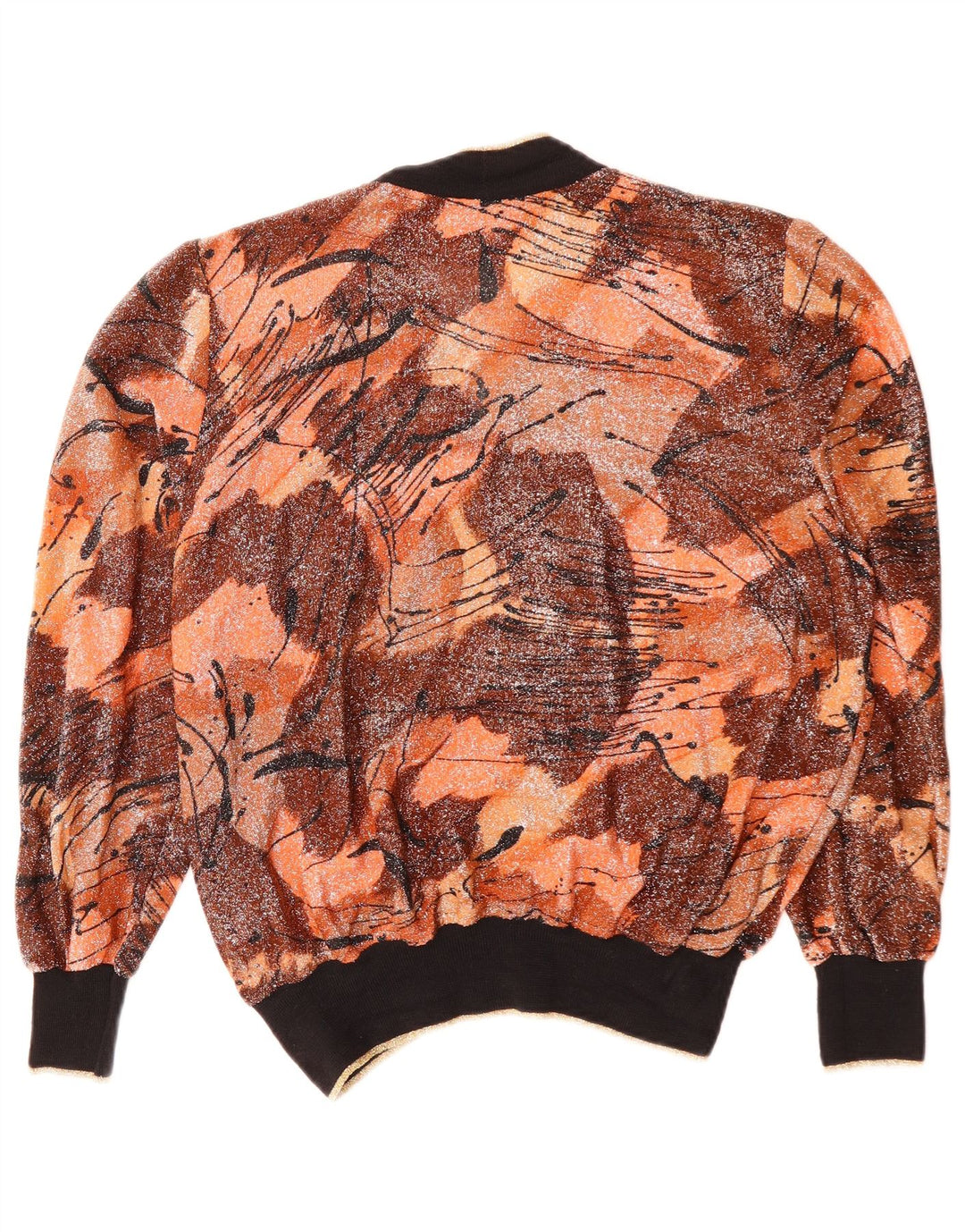 PLAISIR Dame abstrakt mønster cardigan sweater IT 44 Medium Brun