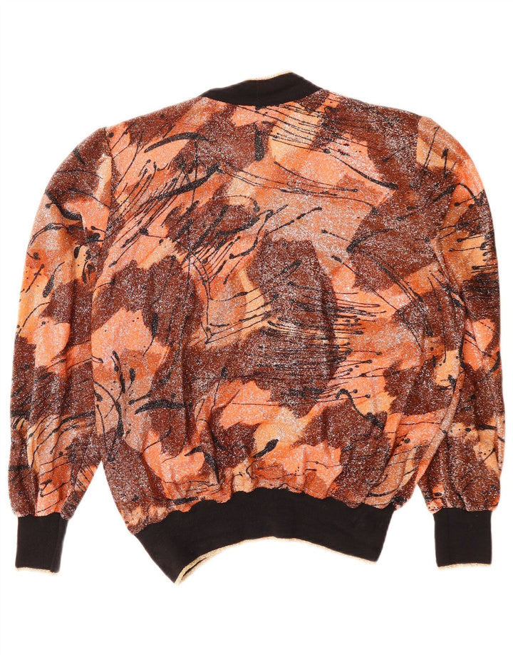 PLAISIR Dame abstrakt mønster cardigan sweater IT 44 Medium Brun