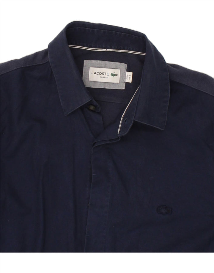 LACOSTE Womens Slim Fit Shirt Size 36 Small Navy Blue Cotton Vintage Lacoste and Second-Hand Lacoste from Messina Hembry 
