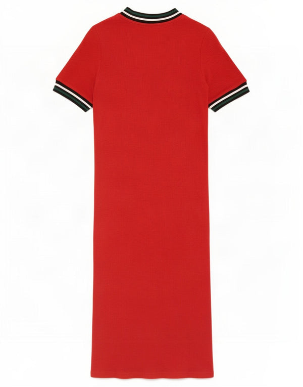 Zara Womens Trafaluc T-Shirt Dress UK 12 Medium Red Colourblock