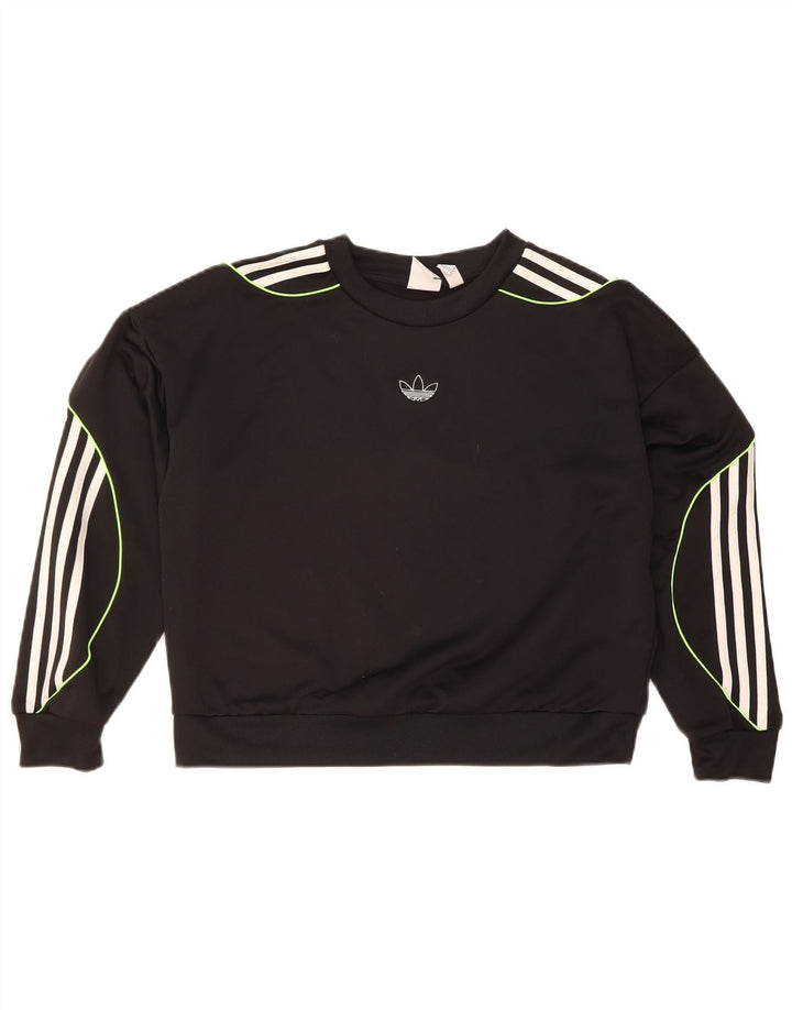 ADIDAS Womens Oversized Sweatshirt Jumper UK 6 XS Black Polyester