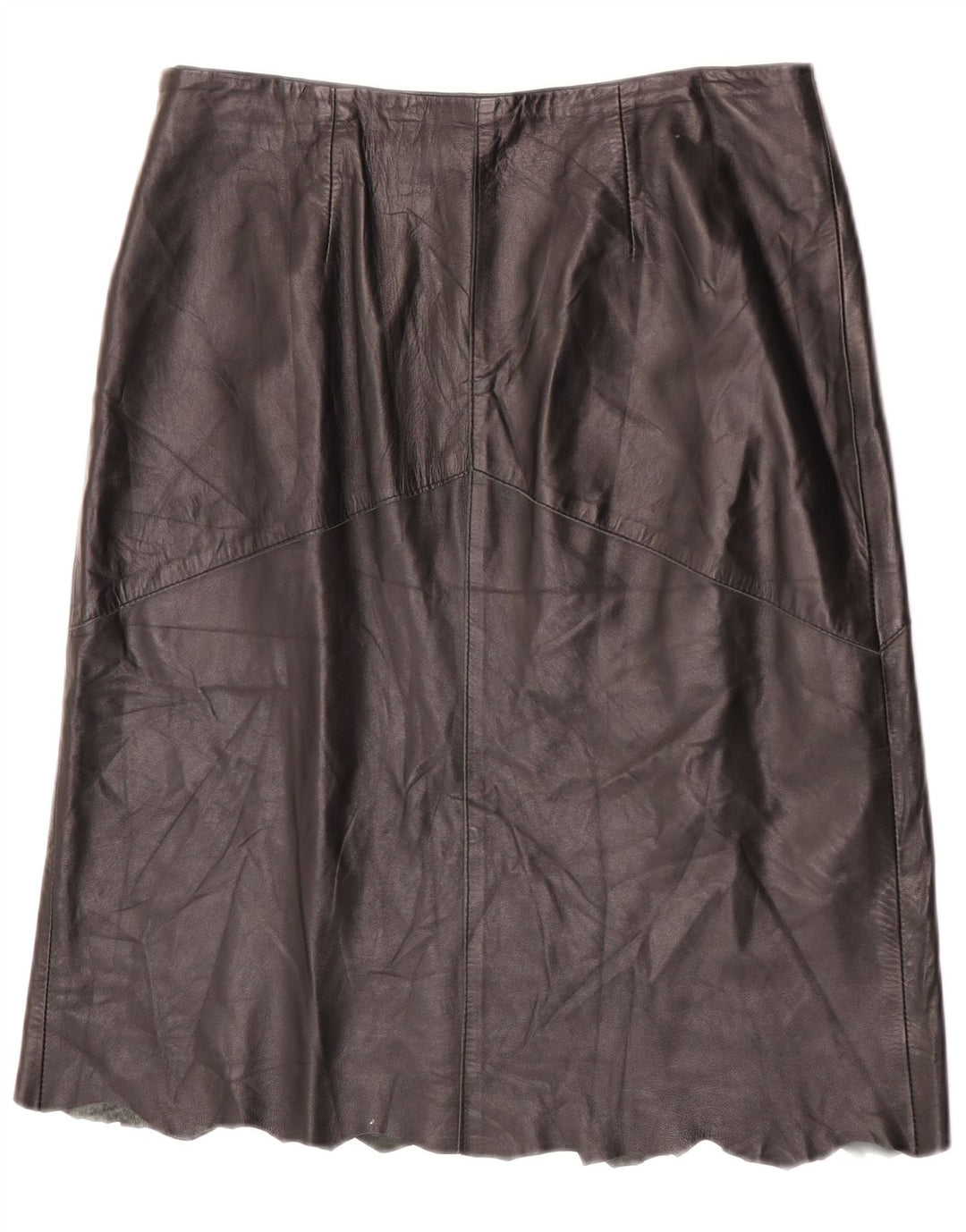 Vintage lædernederdel til kvinder IT 48 XL W32 sort læder