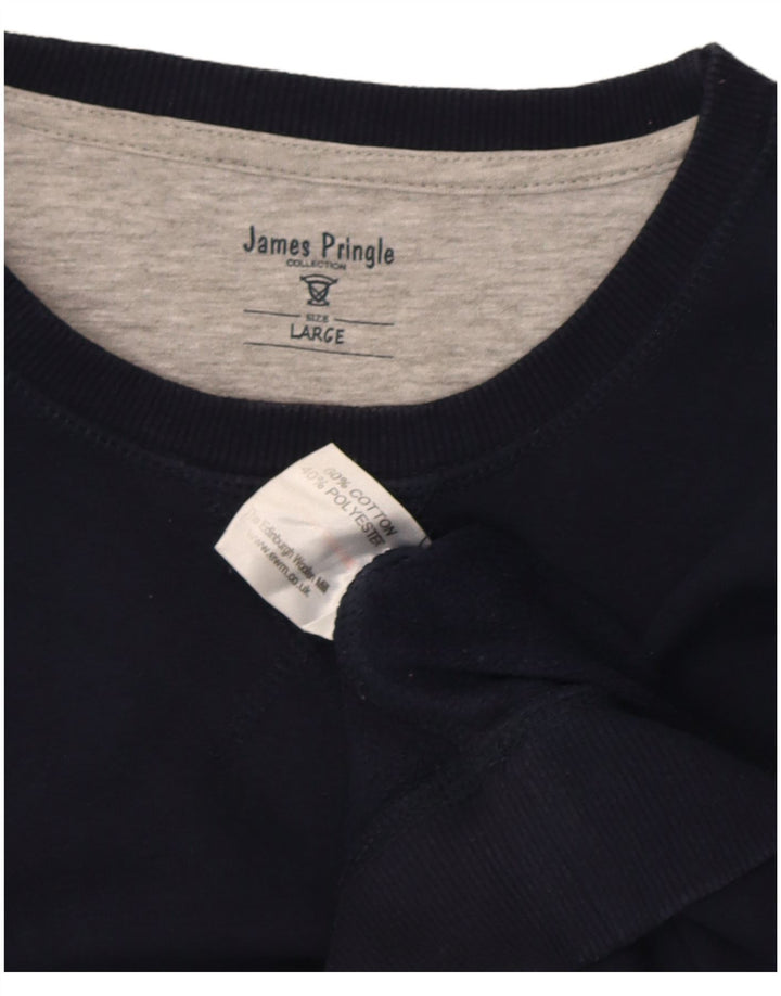James Pringle herre sweatshirt jumper stor marineblå bomuld