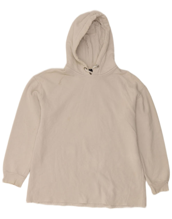 Topshop Dame Oversized Hoodie Jumper UK 10 Small White Bomuld