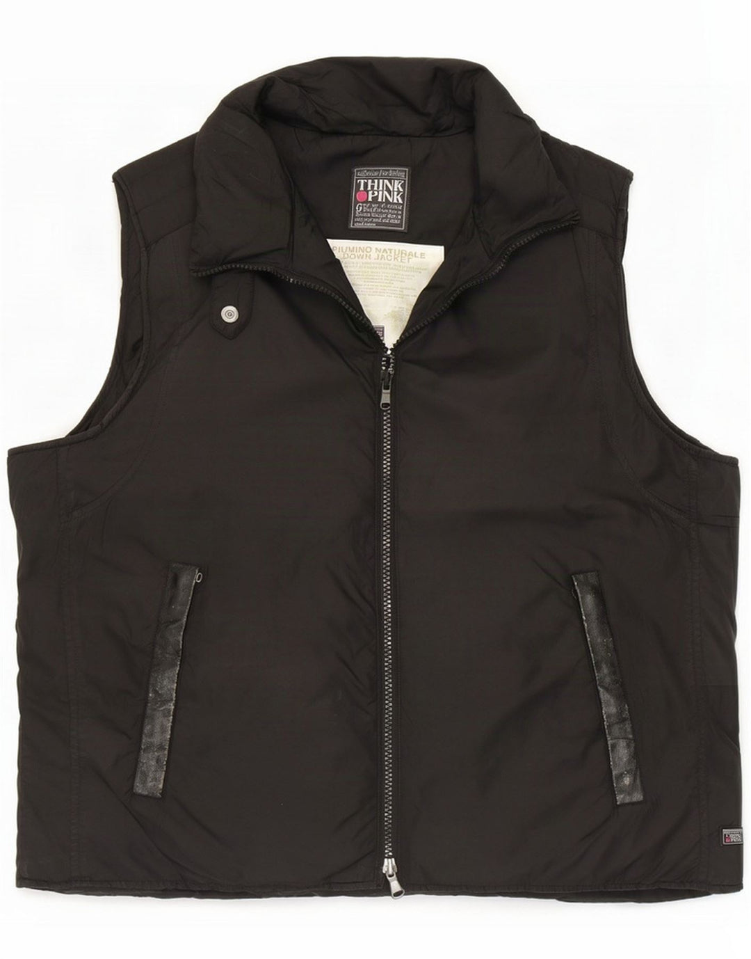 Think Pink Womens Polstret Gilet IT 48 XL Sort Polyamid