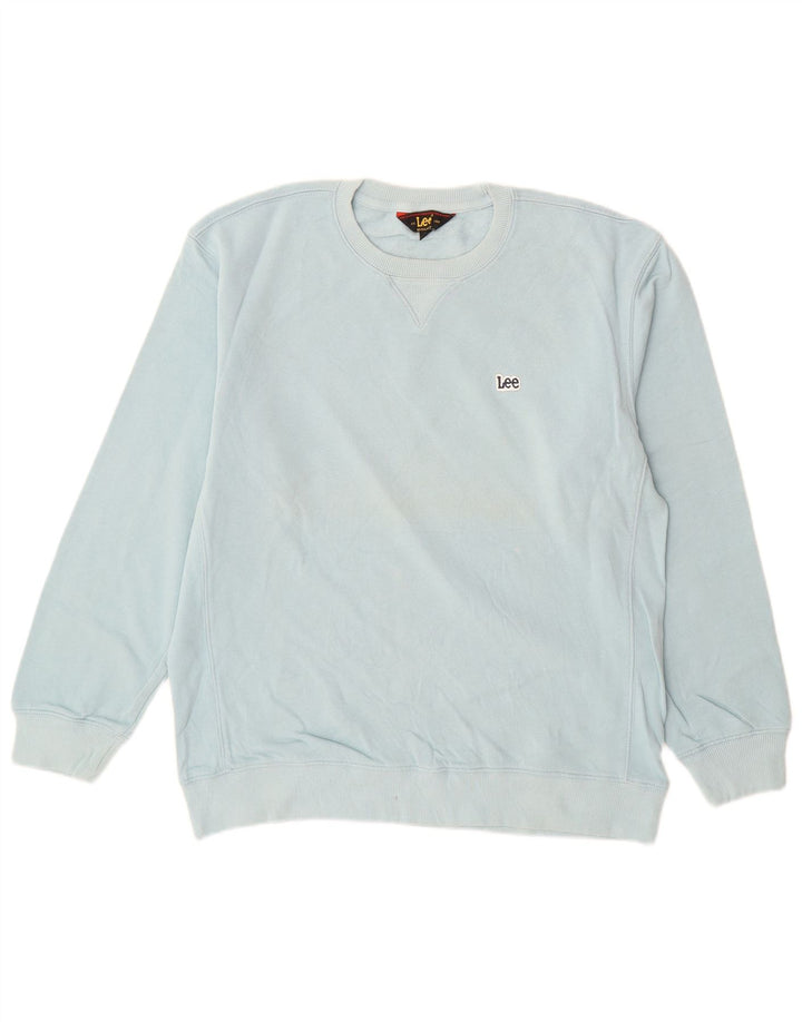 LEE Herre Regular Fit Sweatshirt Jumper Medium Blue Bomuld