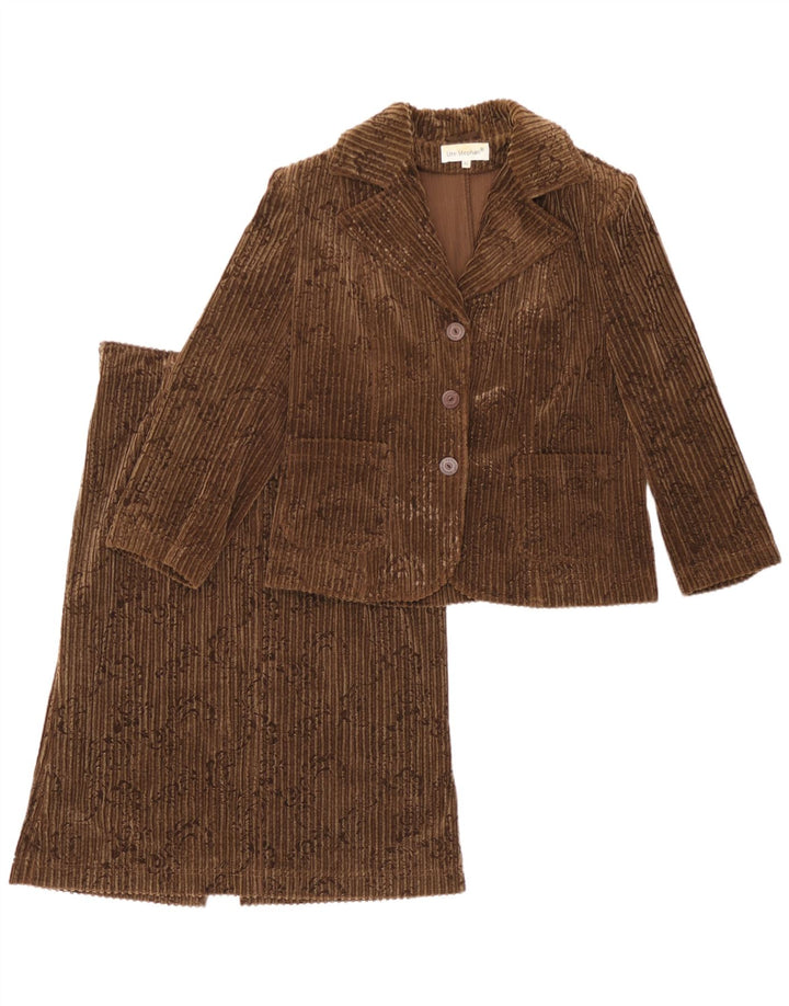 Vintage kvinders 3-knaps 2-delt nederdelsæt EU 42 Large W30 L25 Brun