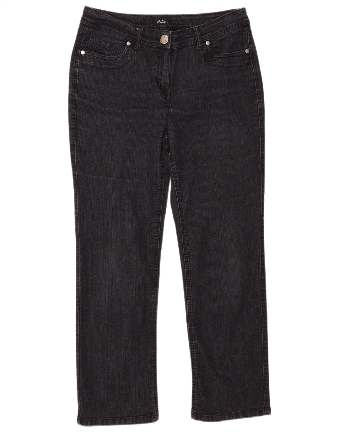 M&Co Dame Straight Jeans UK 14 Large W34 L27 Sort